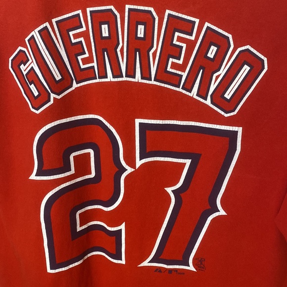 Medium, red, Angels MLB baseball Guerrero #27 shirt. - Picture 4 of 5